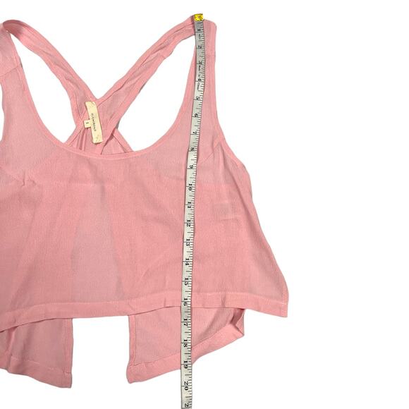 Olivaceous Tank Top Cross Back Split Open Back Pink Sleeveless Crop Women's‎ S - Picture 6 of 8